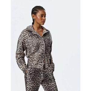 Leopar Desenli Gömlek Ceket 5SAK20074EW - KOTON - LEOPAR DESENLİ - 34