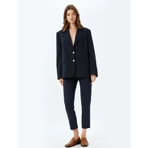 Yüksek Bel Cigarette Pantolon 5SAK40006UW - KOTON - LACİVERT - 42