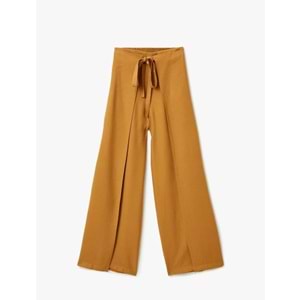 Bol Paça Viskon Pantolon 5SAK40093UW - KOTON - KAHVERENGİ - 38
