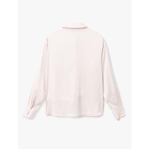 Klasik Yaka Saten Gömlek 5SAK60177PW - KOTON - PEMBE - 38