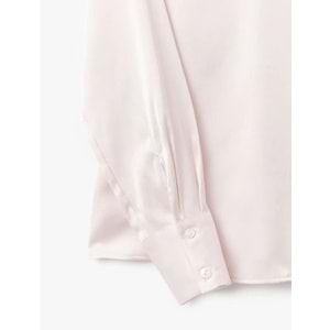 Klasik Yaka Saten Gömlek 5SAK60177PW - KOTON - PEMBE - 38