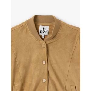 Suni Süet Çıt Çıt Düğmeli Cepli Bomber Ceket 5SAL20035IW