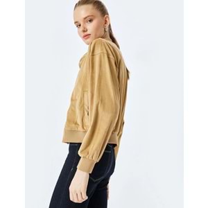 Suni Süet Çıt Çıt Düğmeli Cepli Bomber Ceket 5SAL20035IW