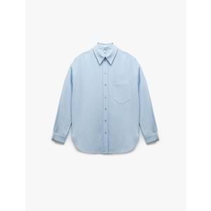 Kadın Giyim Gömlek 5SAK60262UW - KOTON - MAVİ - 38