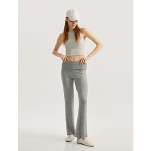 İspanyol Paça Tayt Pantolon 5SAL40125IK - KOTON - GRİ - XL