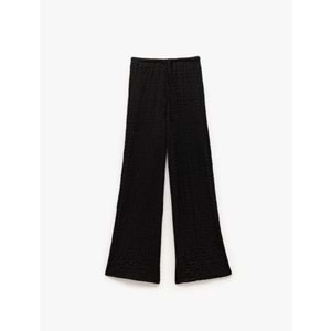 Düz Paça Pantolon 5SAK40001EK - KOTON - SİYAH - M