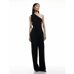 Drape Detaylı Tek Omuz Bluz 5SAK10043EK - KOTON - SİYAH - L