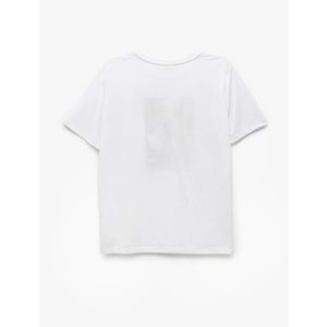 Kısa Kollu Bisiklet Yaka Baskılı Tişört 5SAK50118EK