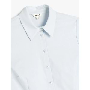 Slim Fit Klasik Yaka Kısa Kollu Gömlek 5SAK60036UW - KOTON - BEYAZ - 38