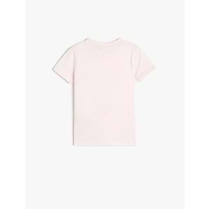 Kız Bebek Kalp Baskılı Kısa Kollu Bisiklet Yaka Pamuklu Tişört 5SMG10023AK - KOTON - PEMBE - 9-12 AY