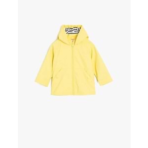 Erkek Bebek Çıtçıt Detaylı Uzun Kollu Kapşonlu Yağmurluk 5SMB20001TW - KOTON - SARI - 24-36 AY