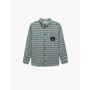 Erkek Çocuk Aplike Detaylı Uzun Kollu Ekoseli Gömlek 5SKB60085TW - KOTON - GRİ - 4-5 YAŞ