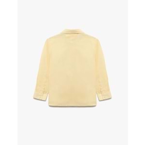 Erkek Çocuk Pamuklu Uzun Kollu Düğmeli Basic Gömlek 5SKB60144TW - KOTON - SARI - 6-7 YAŞ