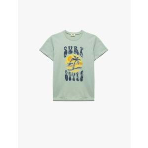 Erkek Giyim Tişört 5SKB10137TK - KOTON - YEŞİL - 9-10 YAŞ