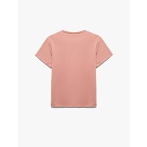 Erkek Çocuk Bisiklet Yaka Kısa Kollu Pamuklu Baskılı Tişört 5SKB10351TK - KOTON - PEMBE - 7-8 YAŞ