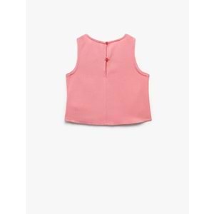 Asimetrik Kesim Viskon Bluz 5SKG60014AW - KOTON - PEMBE - 5-6 YAŞ