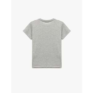 Erkek Çocuk Baskılı Kısa Kollu Yuvarlak Yaka Pamuklu Tişört 5SKB10560TK - KOTON - GRİ - 11-12 YAŞ