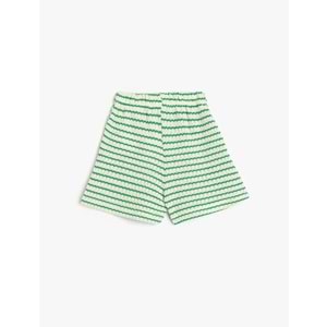 Kız Çocuk Ajurlu Şort Beli Lastikli Pamuk Karışımlı 5SKG40062AK - KOTON - YEŞİL - 9-10 YAŞ
