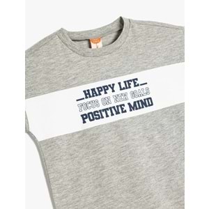 Erkek Bebek Slogan Baskılı Kısa Kollu Tişört 5SMB10057TK - KOTON - GRİ - 18-24 AY