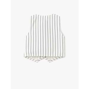 Kız Çocuk Pamuklu Düğme Detaylı V Yaka Çizgili Yelek 5SKG20018AD