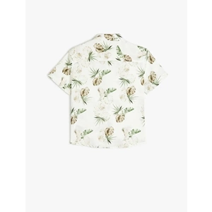 Erkek Çocuk Desenli Kısa Kollu Pamuklu Gömlek 5SKB60045TW - KOTON - EKRU - 9-10 YAŞ