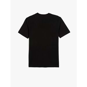 Pamuklu Kısa Kollu Bisiklet Yaka Basic Slim Fit Tişört 5SAM10345HK - KOTON - SİYAH - L