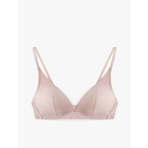 Rahat Kalıp Balensiz Dantelli Soft Bralet Sütyen 6WLK10024MK - KOTON - PEMBE - S