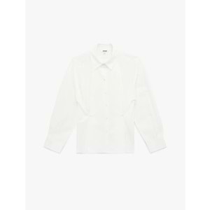 Regular Fit Uzun Kollu Düğme Detaylı Poplin Gömlek 6SAK60132PW - KOTON - KIRIK BEYAZ - 34