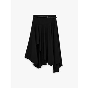 Yüksek Bel Kemer Detaylı Kloş Midi Etek 6SAK70132UW - KOTON - 36