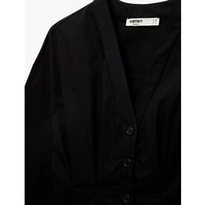 Kadın Giyim Gömlek 6SAK60351UW - KOTON - SİYAH - 38