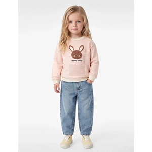 Kız Bebek Şardonlu Çizgili Sweatshirt - 7WMG10026AK