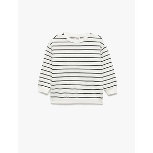 Erkek Bebek Pamuklu Şardonlu Çizgili Sweatshirt - 7WMB10021TK
