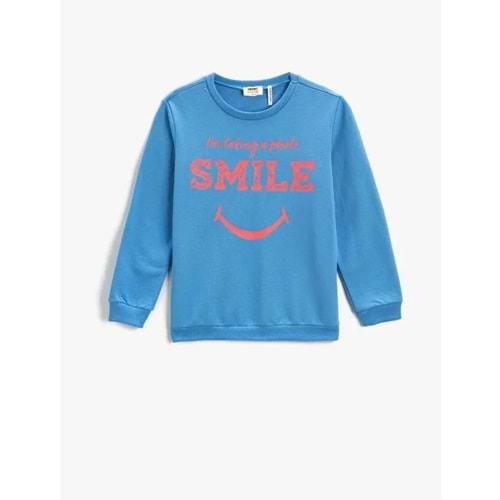Kız Çocuk Giyim Sweatshirt 3WKG10091AK Mavi