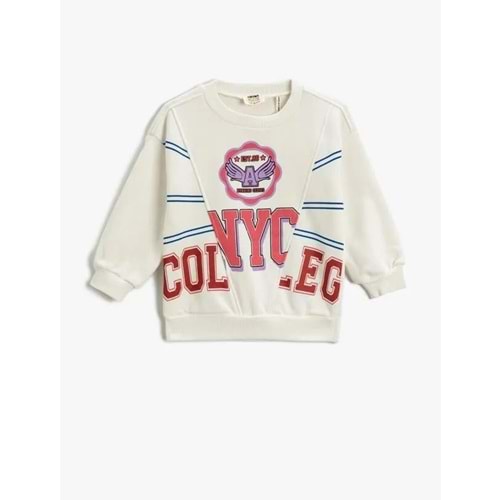 Kız Çocuk Giyim Sweatshirt 3WKG10155AK Ekru