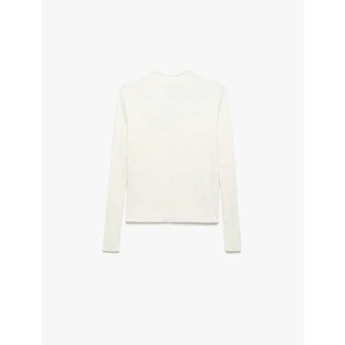 Kadın Giyim Regular Fit Uzun Kollu Hafif Dik Yaka Triko Kazak 6WAK90031HT