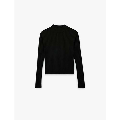 Kadın Giyim Uzun Kollu Dik Yaka Triko Kazak 6WAK90092HT