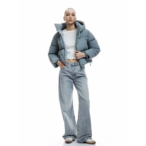 Kadın Giyim Cep Detaylı Fermuarlı Kapitone Su İtici Şişme Mont 6WAL20023IW