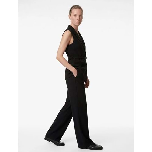 Kadın Giyim Regular Fit Kolsuz Kemerli Kruvaze Yaka Yelek