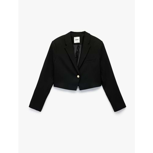 Kadın Giyim Uzun Kollu Kruvaze Düğmeli Crop Blazer Ceket 6SAK50023PW