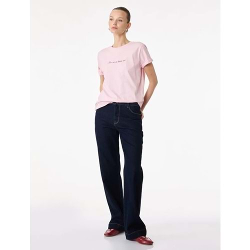 Kadın Giyim Regular Fit Kısa Kollu Baskılı Bisiklet Yaka Baskılı Tişört 6SAK50094EK