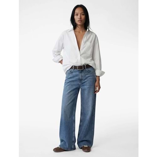 Kadın Giyim Regular Fit Pamuklu Uzun Kollu Poplin Gömlek 6SAK60117PW