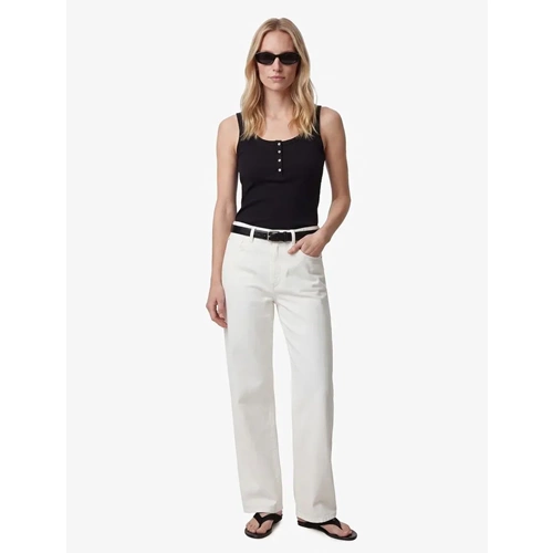 Pamuklu Slim Fit Süs Düğmeli U Yaka Fitilli Atlet 6SAK10032PK - KOTON - SİYAH - XL