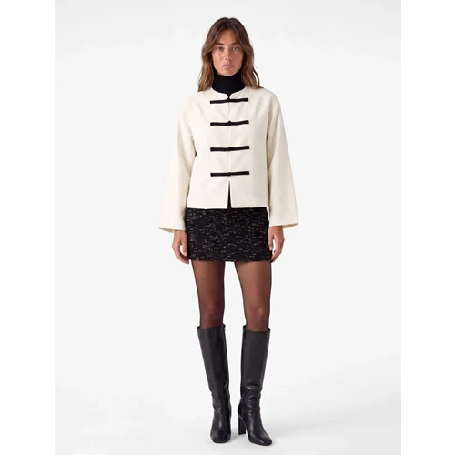Fermuar Detaylı Normal Bel Slim Fit Tüvit Mini Etek 7WAK10177EK - KOTON - Siyah Desenli - L