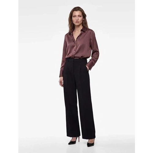Regular Fit Geniş Paça Kumaş Pantolon 7WAK40039UW - KOTON - SİYAH - 40