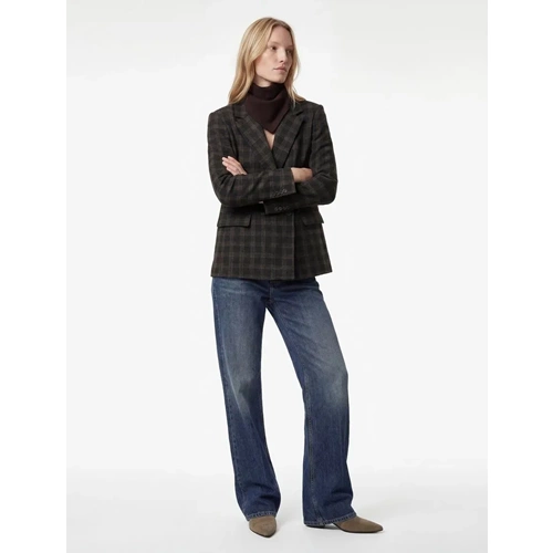 Şal Yaka 3/4 Kollu Blazer Ceket 7WAK50003EW - KOTON - ANTRASİT EKOSE - 44