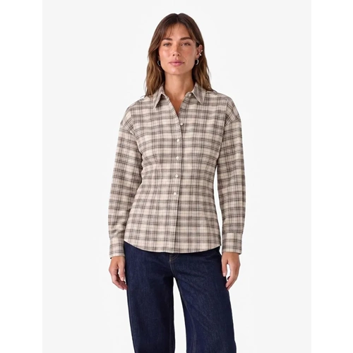 Klasik Yaka Peplum Ekose Gömlek 7WAK60065PW - KOTON - YEŞİL - 34