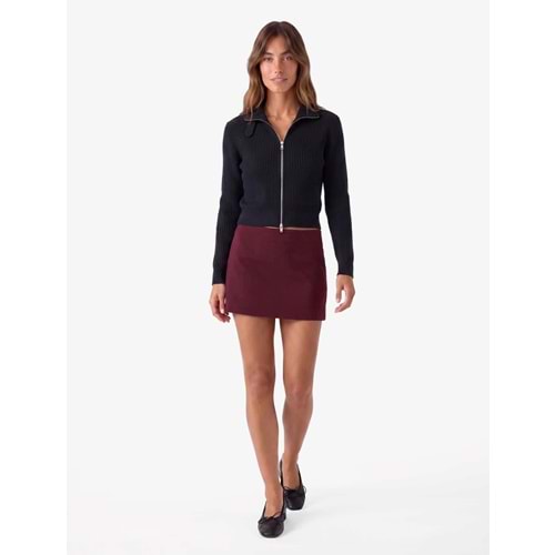 Slim Fit Cep Detaylı Mini Şort Etek 7WAK70011PW - KOTON - MOR - 40