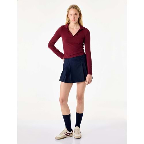 Slim Fit Polo Yaka Tişört 7WAL10329IK - KOTON - BORDO - S