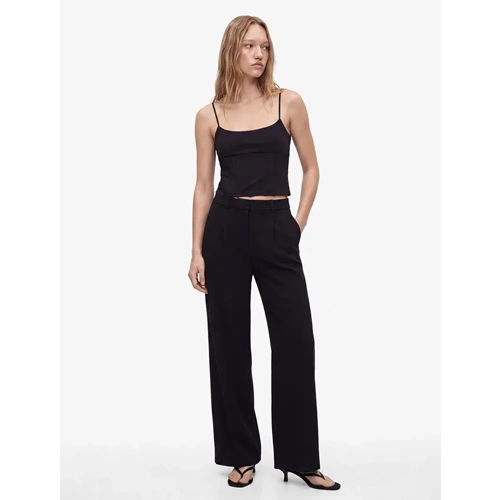Askılı Viskon Crop Top 7WAL30048IK - KOTON - SİYAH - L
