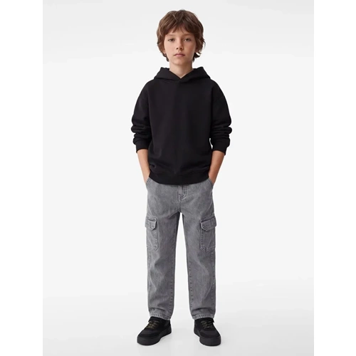 Şardonlu Oversize Okul Sweatshirt 7WKB10027TK - KOTON - SİYAH - 13-14
